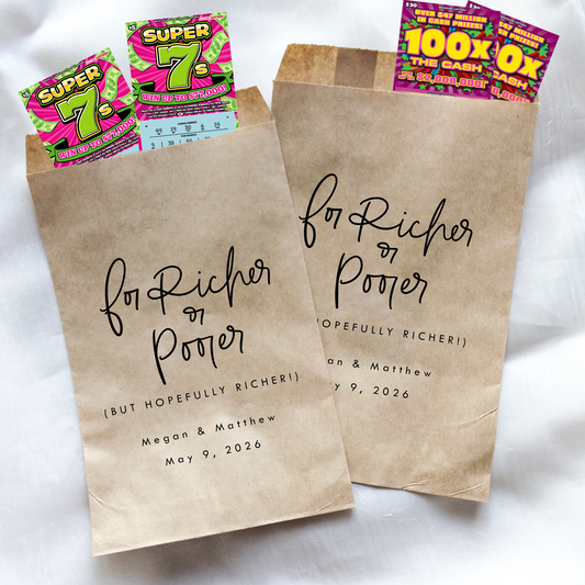 For Richer or Poorer Favor Bags