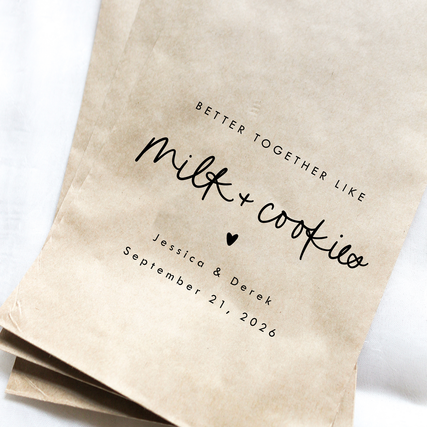 Better Together Like Milk and Cookies Favor Bags