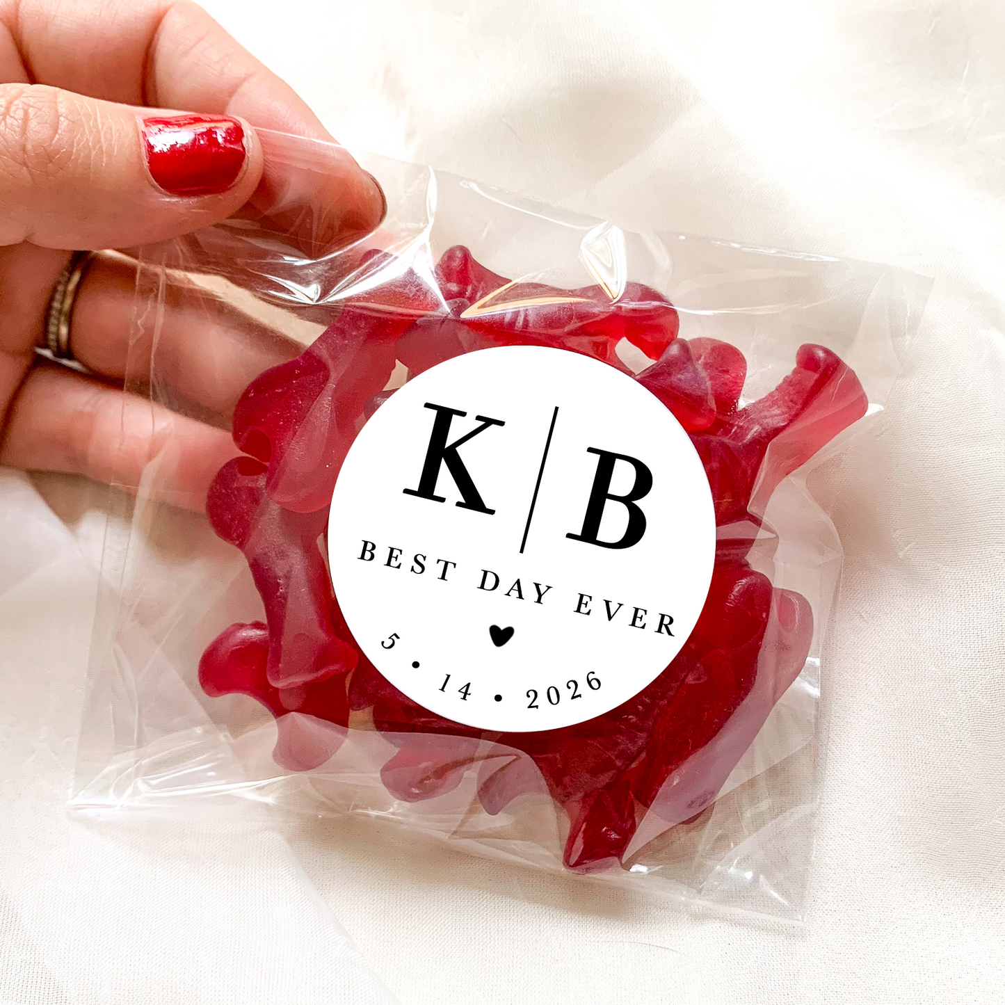 Wedding Initials Stickers - Pack of 20