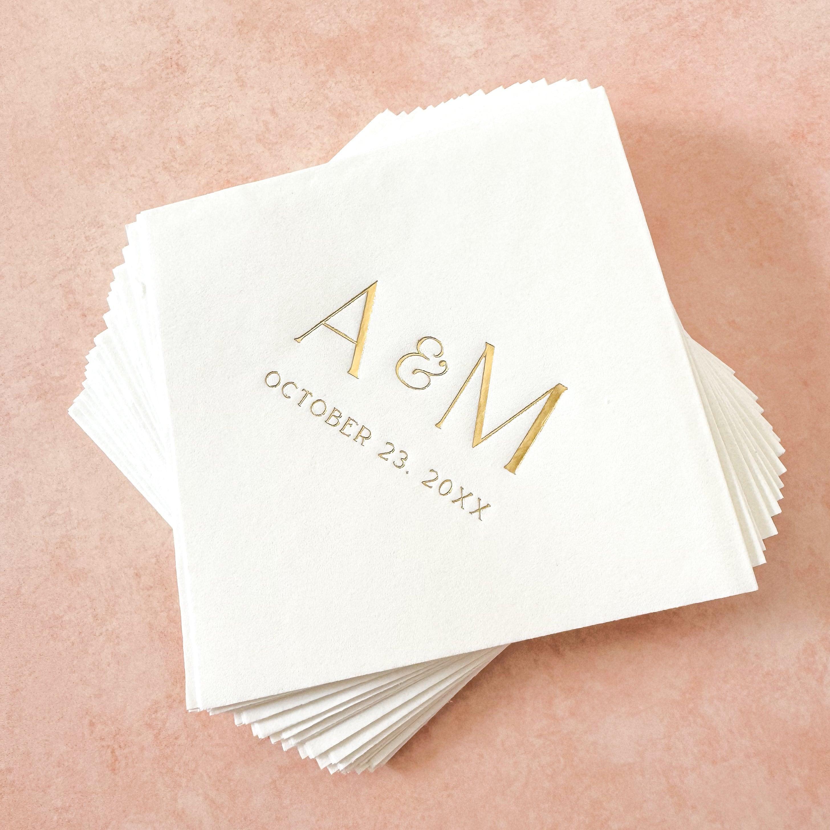 Wedding Cocktail Napkins - Initials – Plum Grove Design