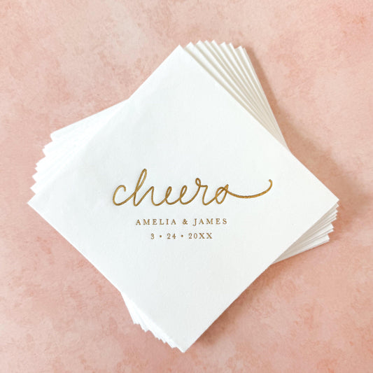 Cheers Personalized Cocktail Napkins