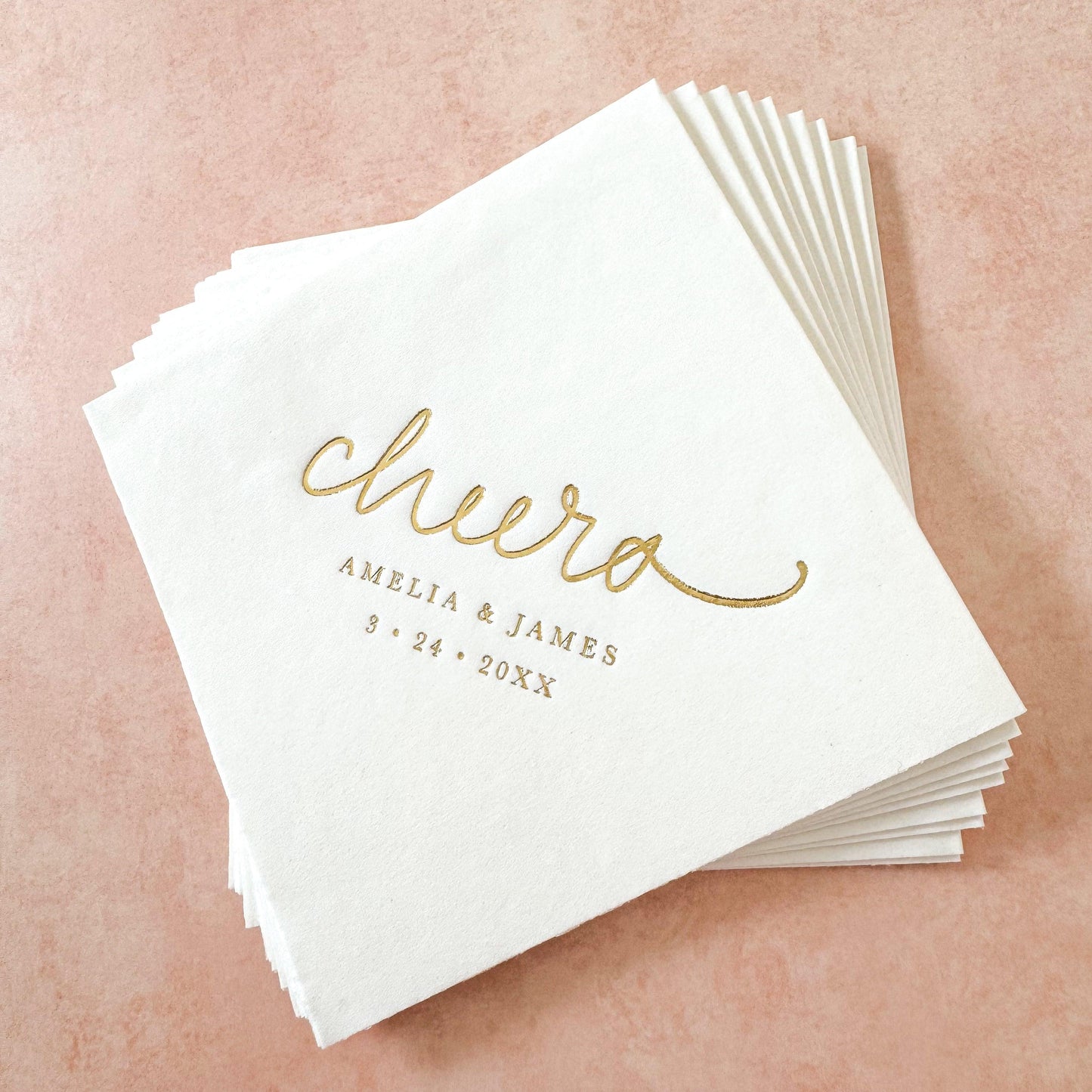 Cheers Personalized Cocktail Napkins - Plum Grove Design