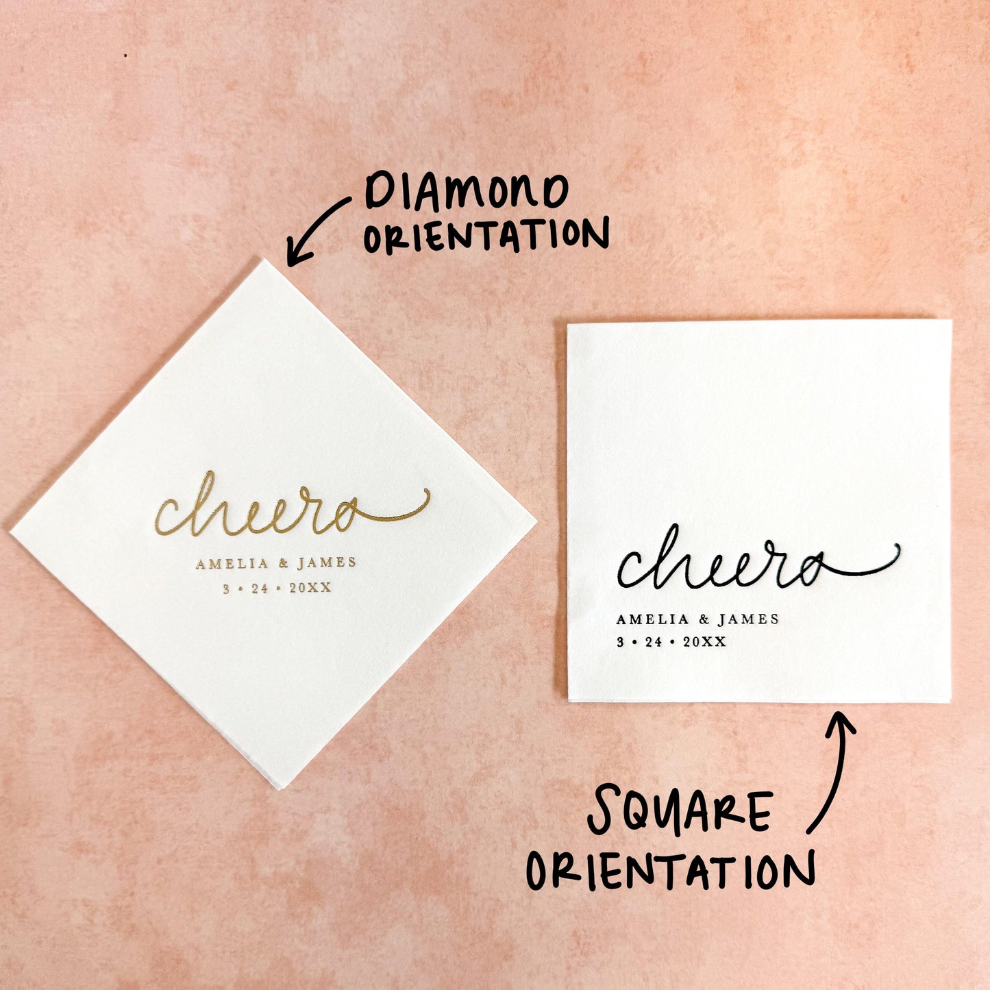 Cheers Personalized Cocktail Napkins - Plum Grove Design