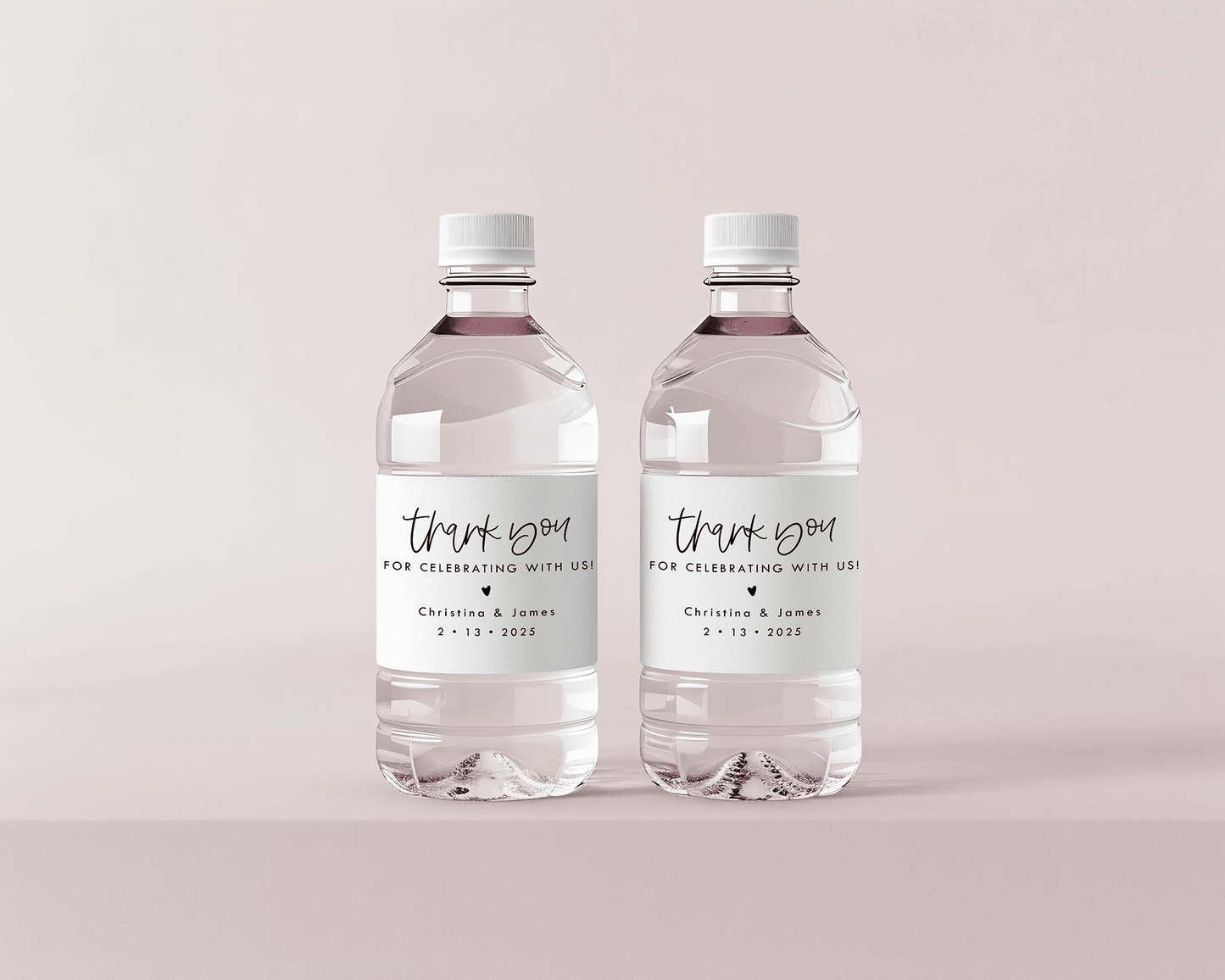 Thank You for Celebrating With Us Wedding Water Bottle Labels - Plum Grove Design