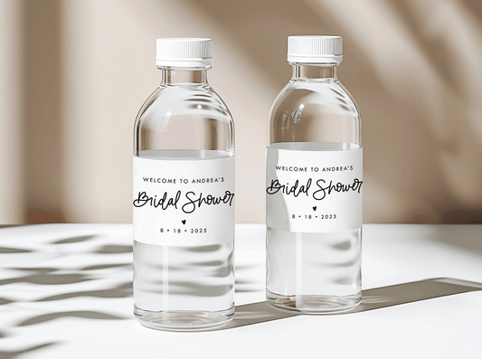 Bridal Shower Water Bottle Labels-Water Bottle Labels-Personalized Bottle Labels-Customized Water Labels-Plum Grove Design