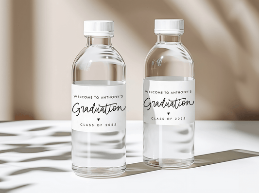 Graduation Party Water Bottle Labels-Water Bottle Labels-Personalized Bottle Labels-Customized Water Labels-Plum Grove Design