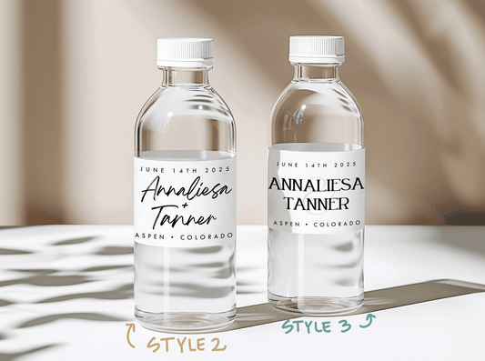 Personalized Wedding Water Bottle Labels-Water Bottle Labels-Personalized Bottle Labels-Customized Water Labels-Plum Grove Design