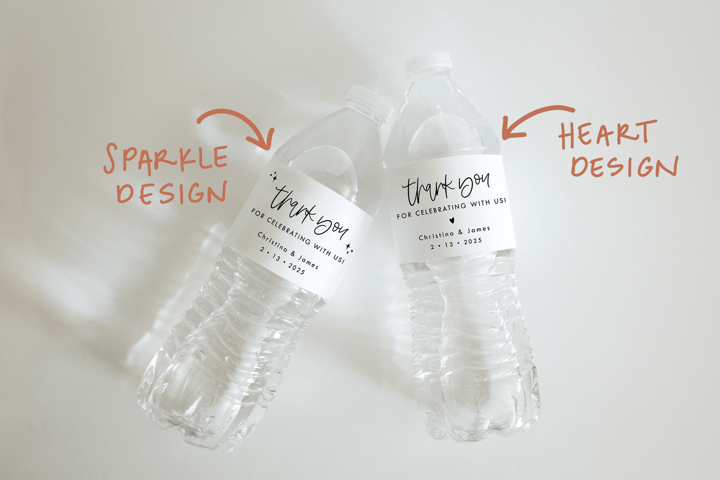 Thank You for Celebrating With Us Wedding Water Bottle Labels - Plum Grove Design