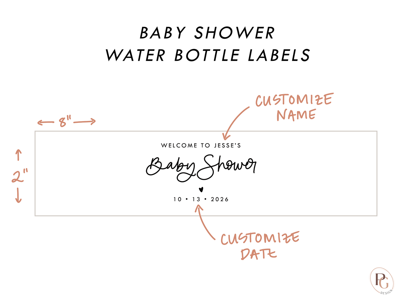 Baby Shower Water Bottle Labels