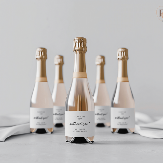 Can't Say I Do Without You - Mini Champagne Labels-Wine Bottle Labels-Bridesmaid Proposal-Bridal Party Gift-Plum Grove Design