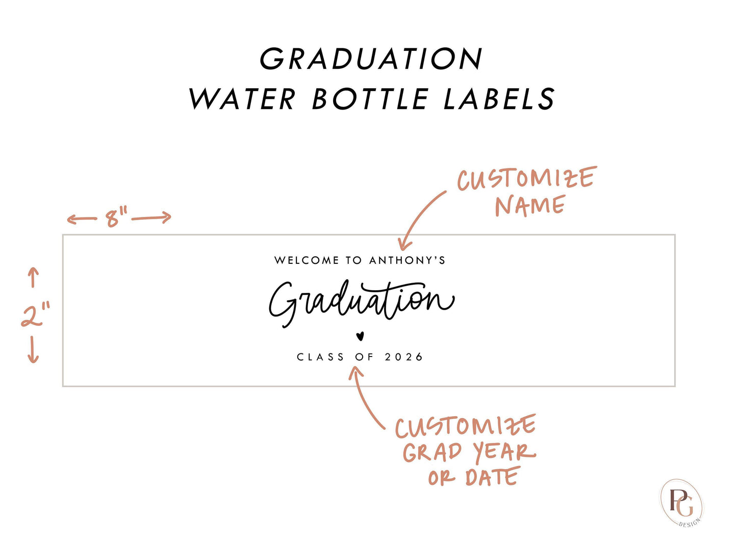 Graduation Party Water Bottle Labels