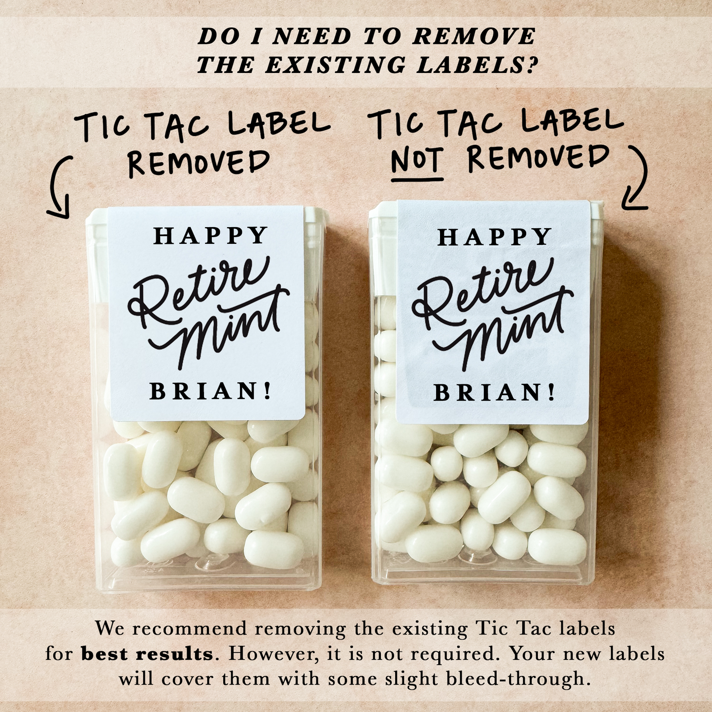 Retire-Mint Party Custom Tic Tac Labels