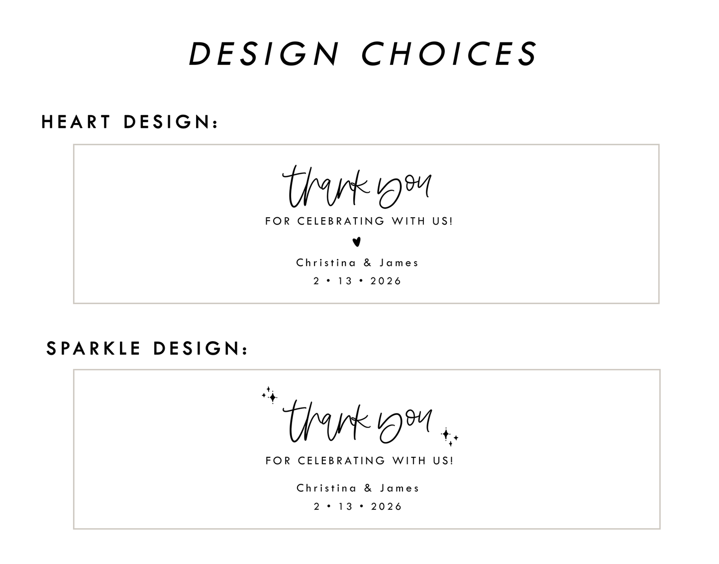 Thank You for Celebrating With Us Wedding Water Bottle Labels