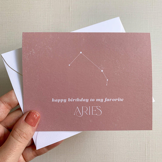 Happy Birthday to My Favorite Aries-Cards-Zodiac-Card-Astrology-Card-Plum Grove Design