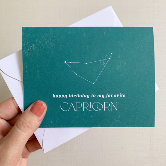 Happy Birthday to My Favorite Capricorn-Cards-Zodiac-Card-Astrology-Card-Plum Grove Design