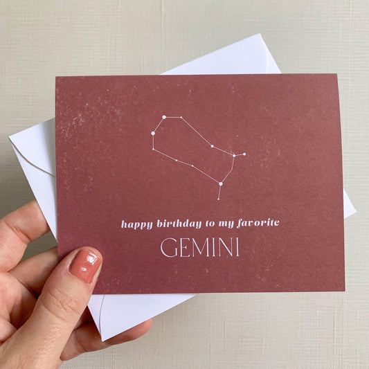 Happy Birthday to My Favorite Gemini-Cards-Zodiac-Card-Astrology-Card-Plum Grove Design
