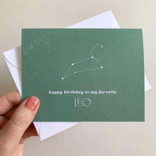 Happy Birthday to My Favorite Leo-Cards-Zodiac-Card-Astrology-Card-Plum Grove Design