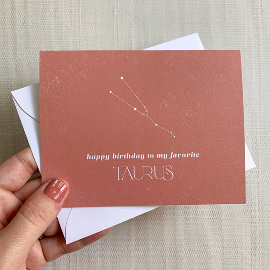 Happy Birthday to My Favorite Taurus-Cards-Zodiac-Card-Astrology-Card-Plum Grove Design