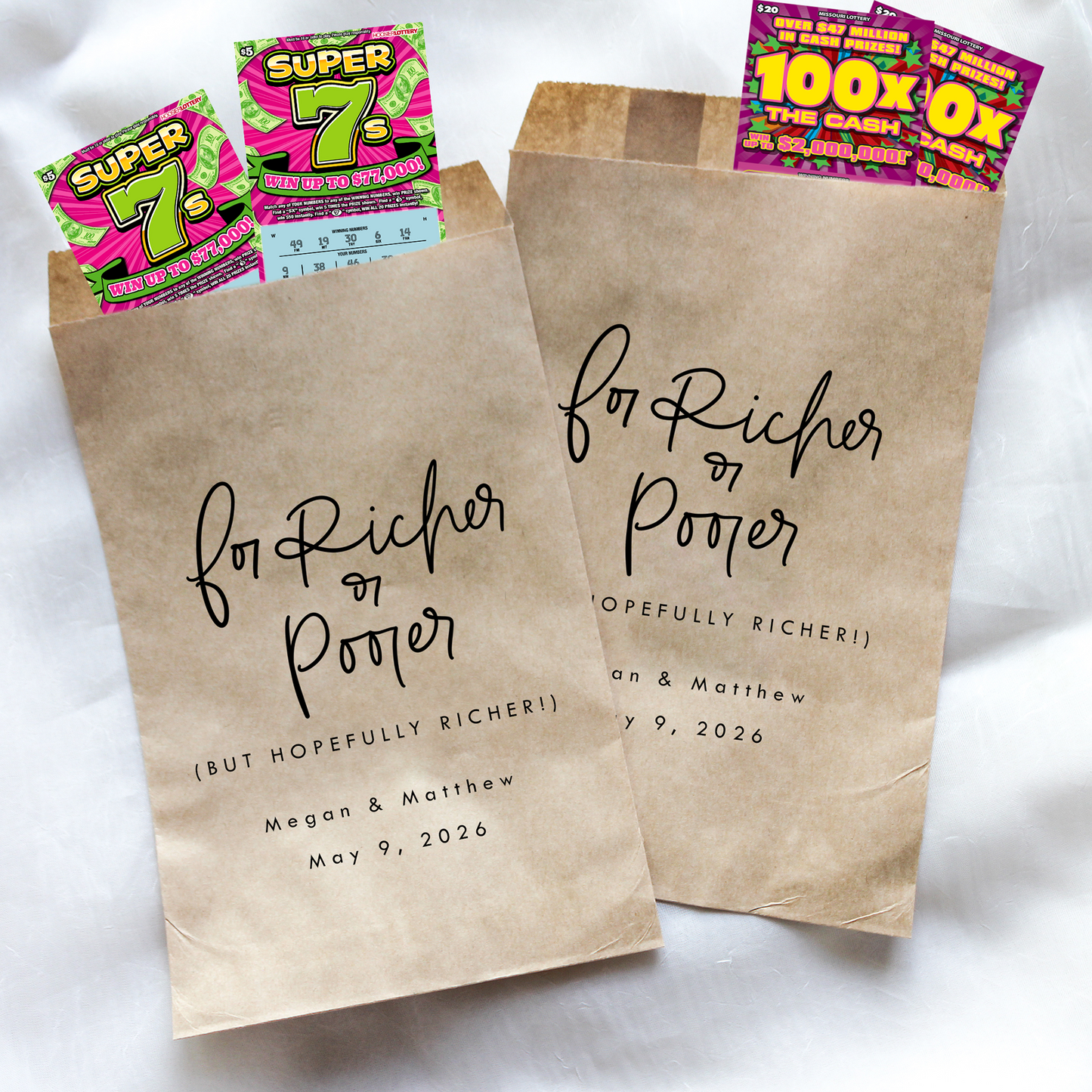 For Richer or Poorer Favor Bags