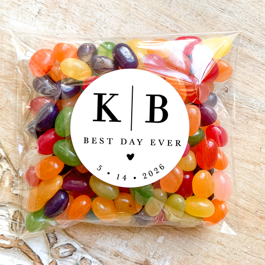 Wedding Initials Stickers - Pack of 20