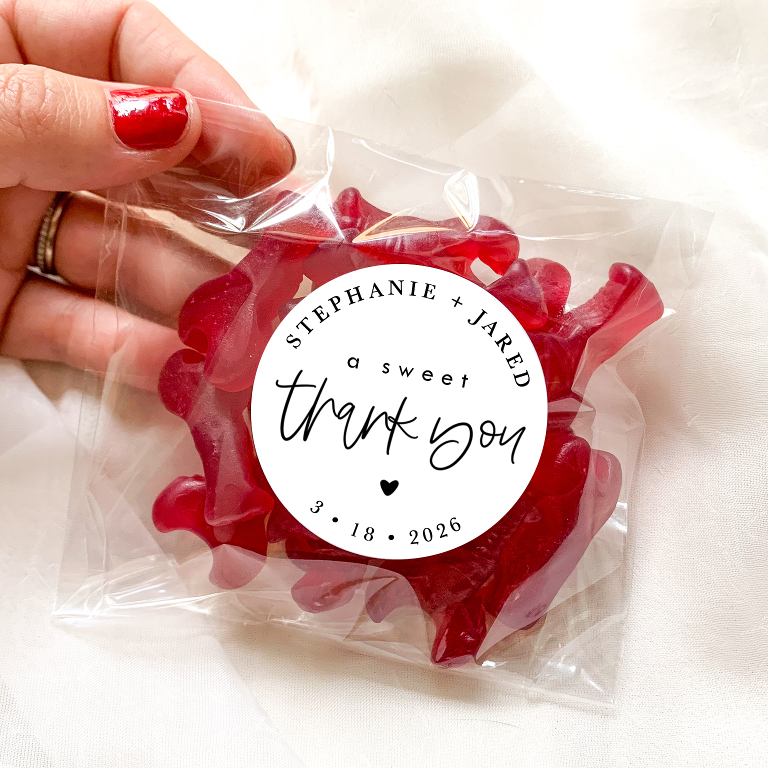 A Sweet Thank You Stickers - Wedding Favors, Custom Stickers for