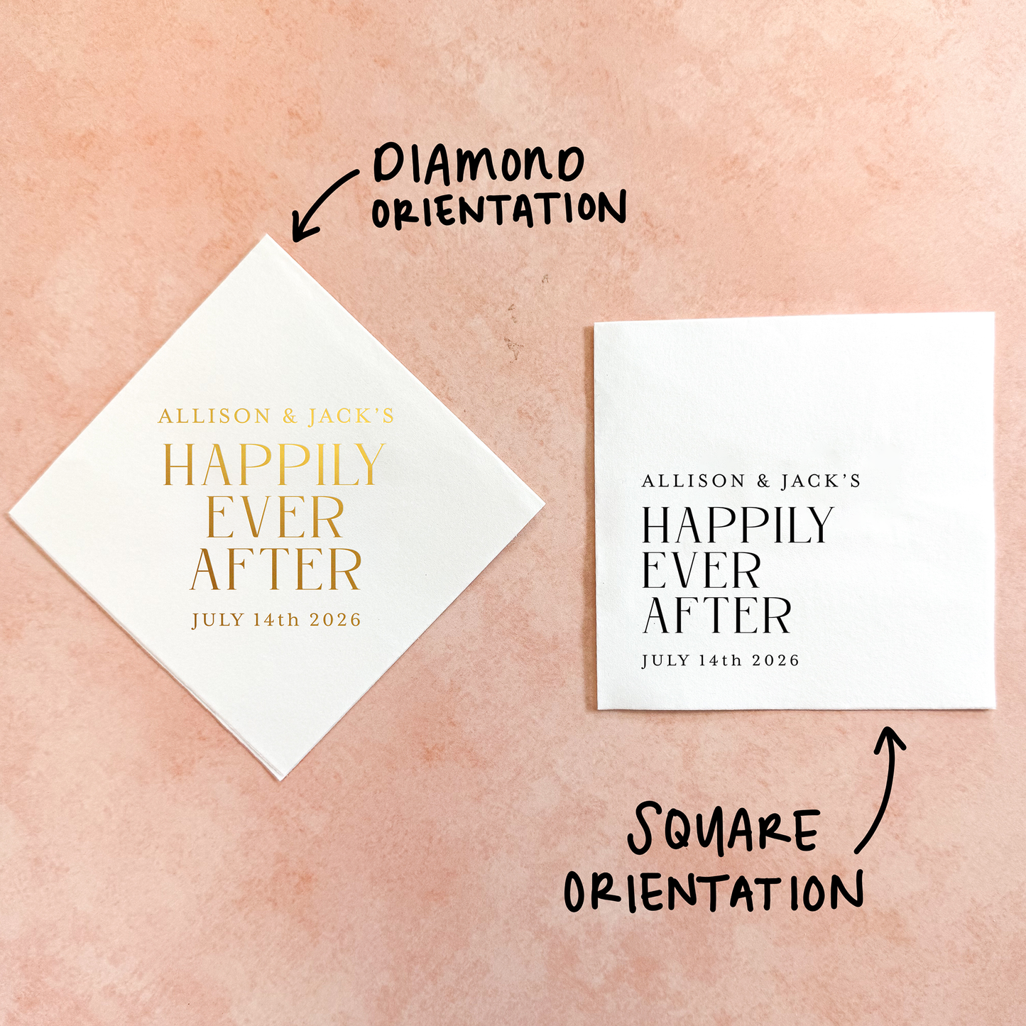 Happily Ever After Wedding Cocktail Napkins