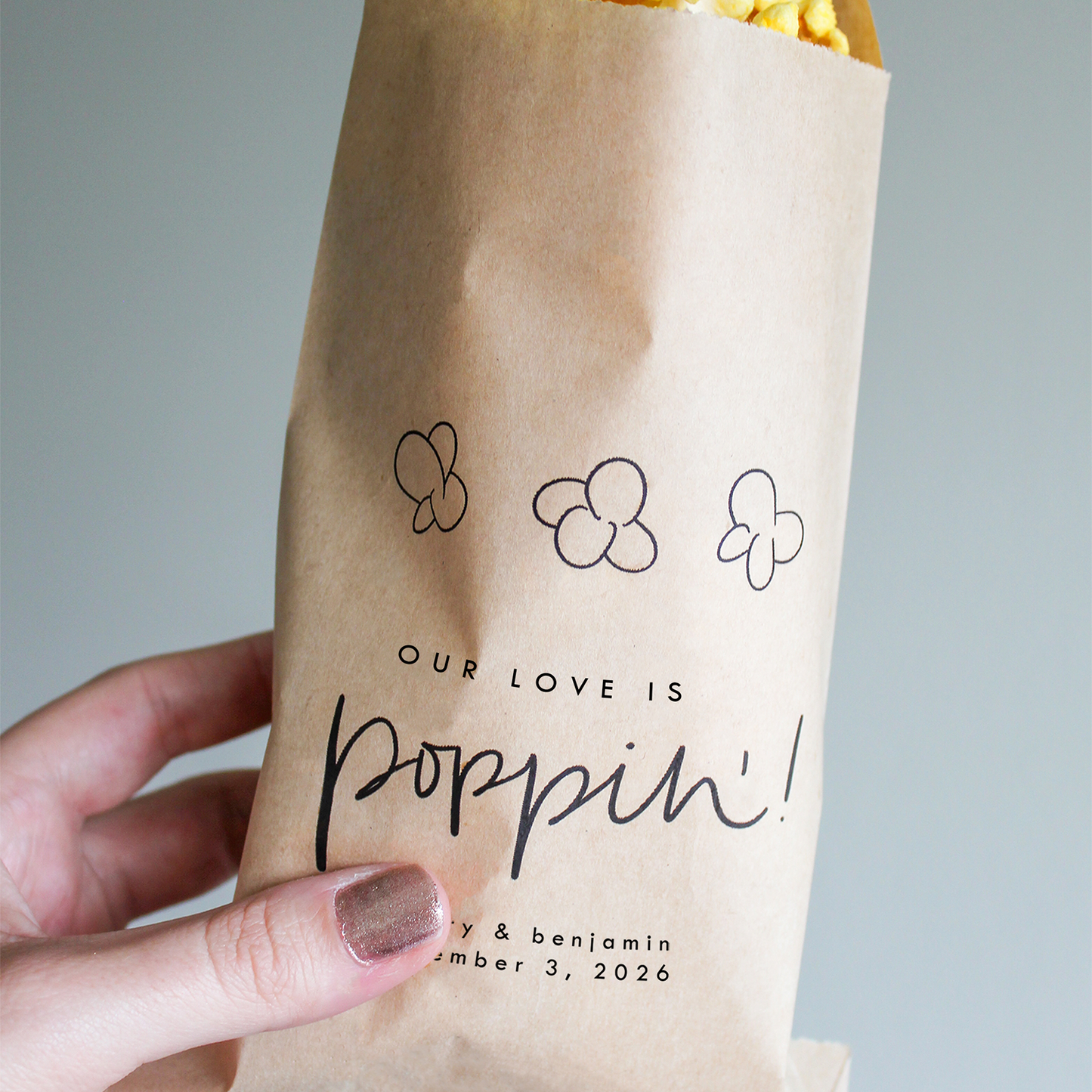Our Love is Poppin' Popcorn Bags