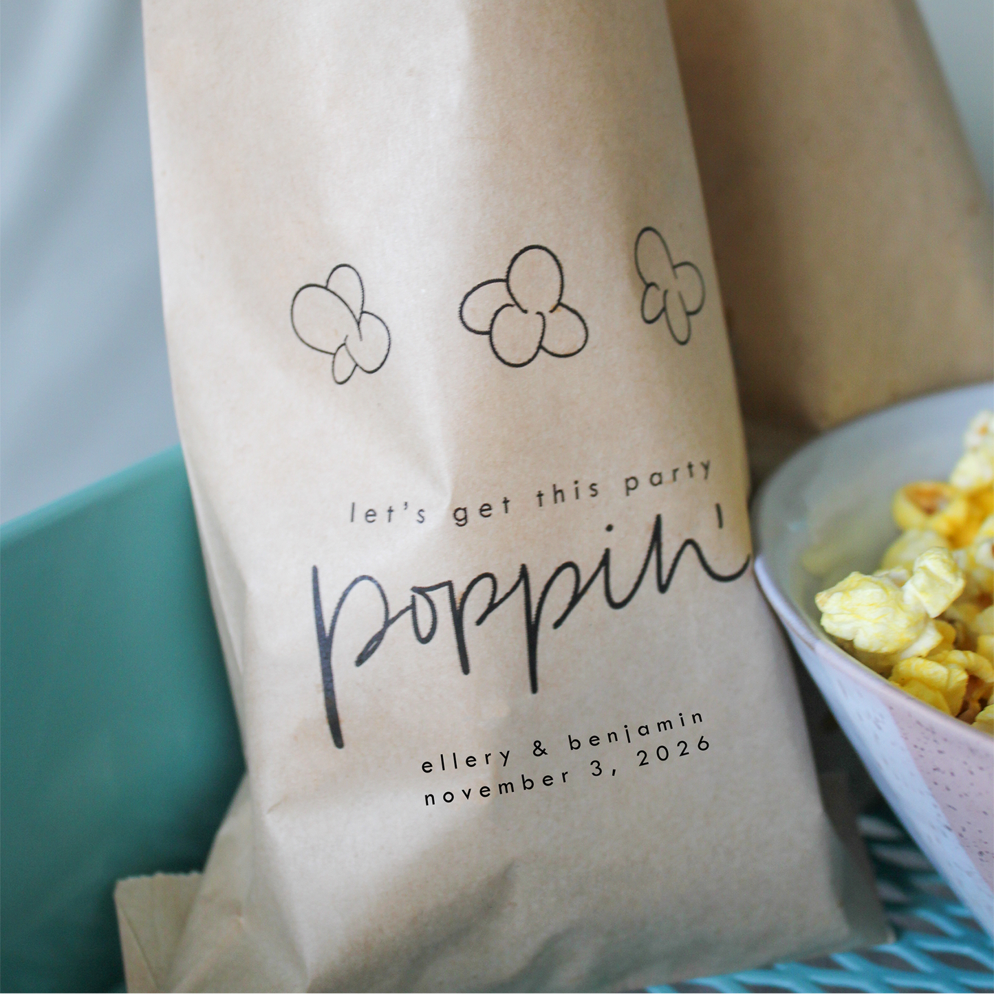 Party Poppin' Popcorn Bags
