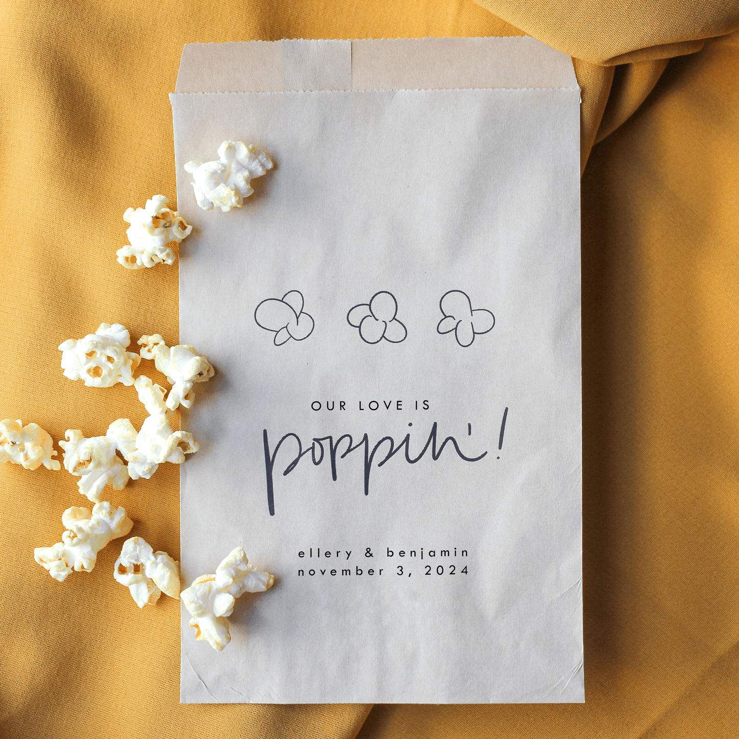 Our Love is Poppin' Popcorn Bags - Plum Grove Design
