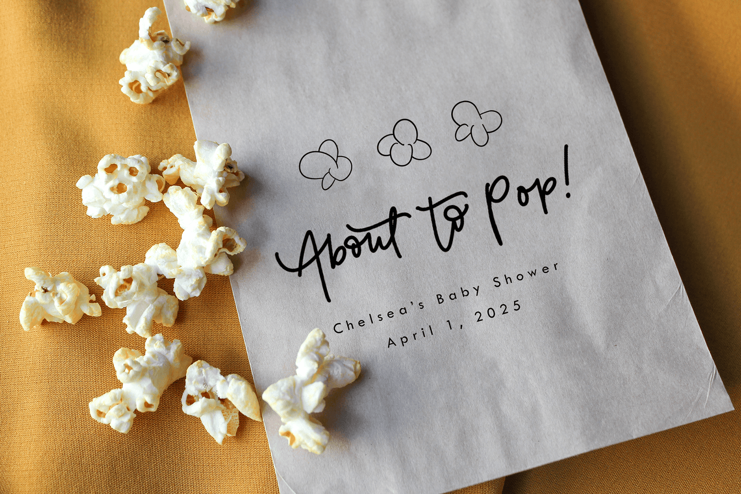About to Pop! Popcorn Favor Bags - Plum Grove Design
