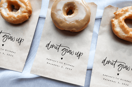 Donut Grow Up Favor Bags - Plum Grove Design