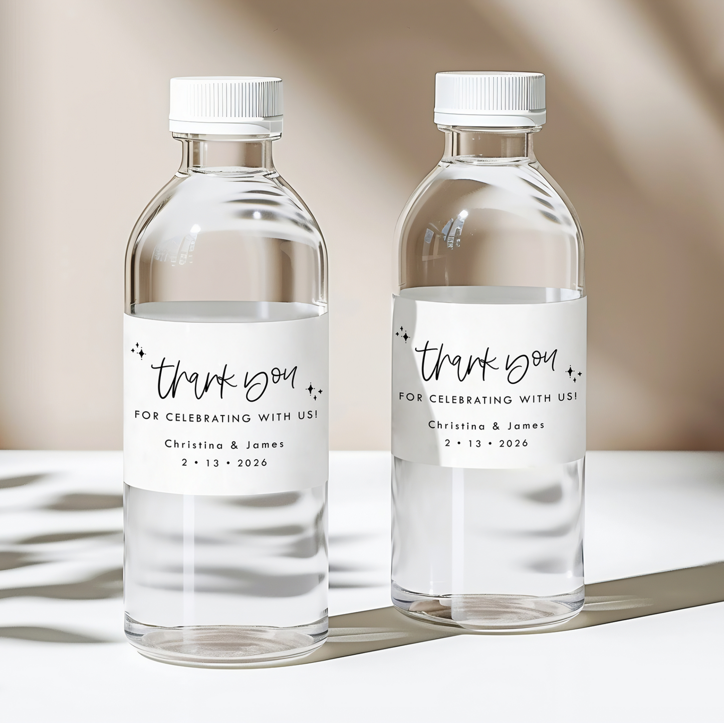 Thank You for Celebrating With Us Wedding Water Bottle Labels