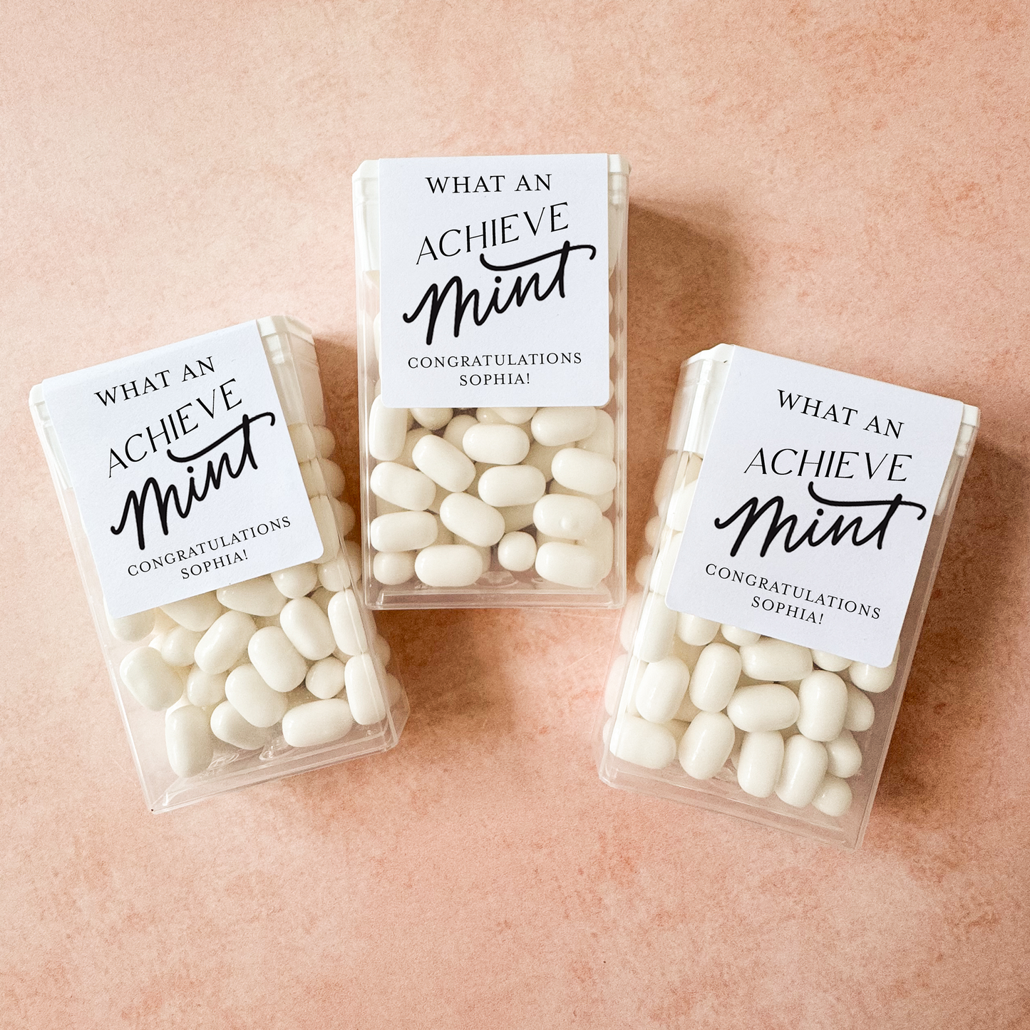 Achieve Mint Graduation Custom Tic Tac Labels