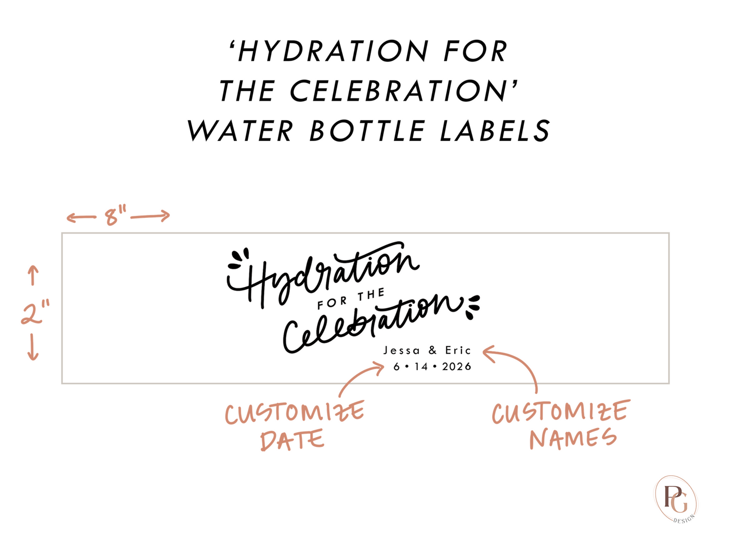 Hydration for the Celebration Water Bottle Labels