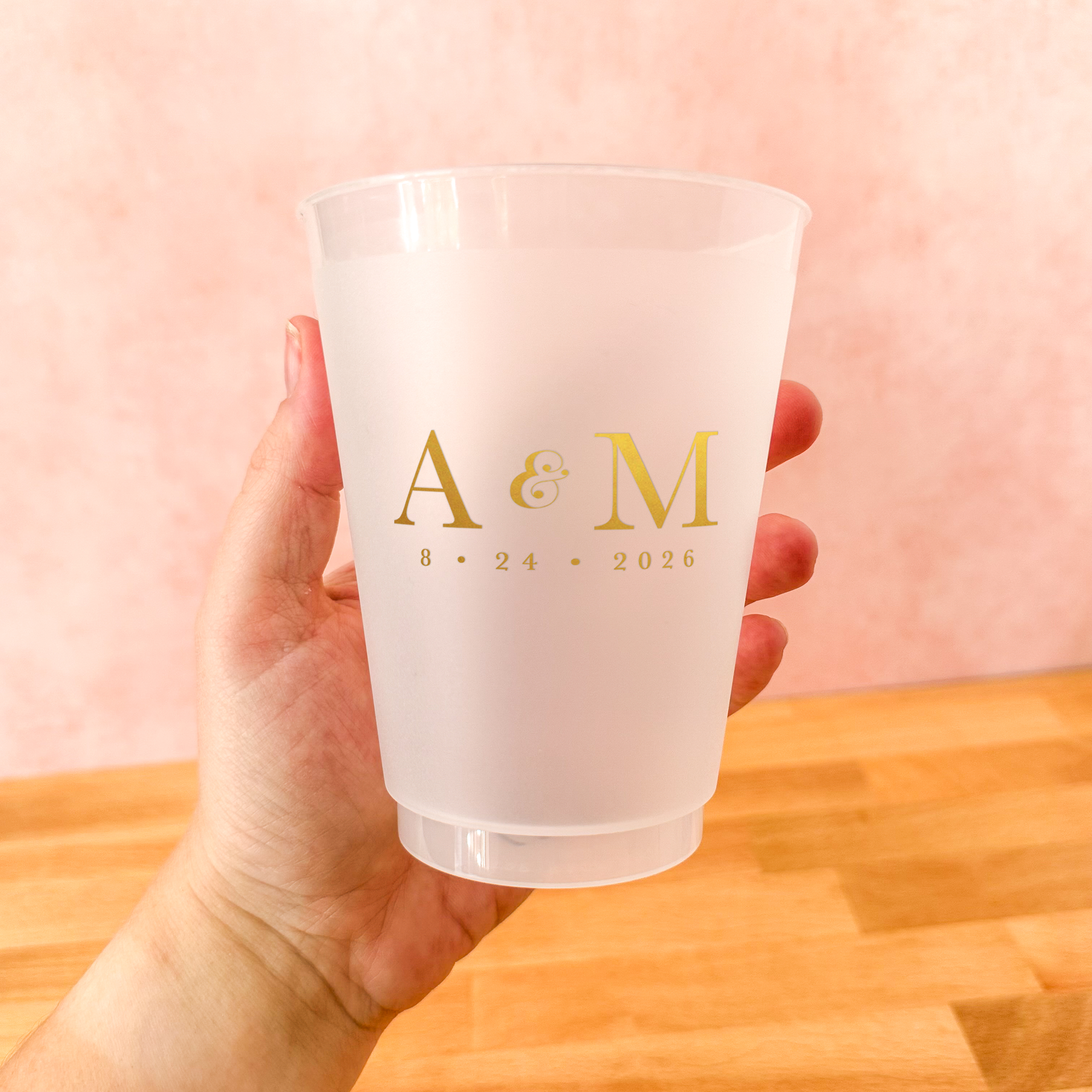 Personalized Frosted Party Cups || Custom Shatterproof Wedding Cups, Wine  Cups, Foil Printed Metallic, Custom Cups – Plum Grove Design