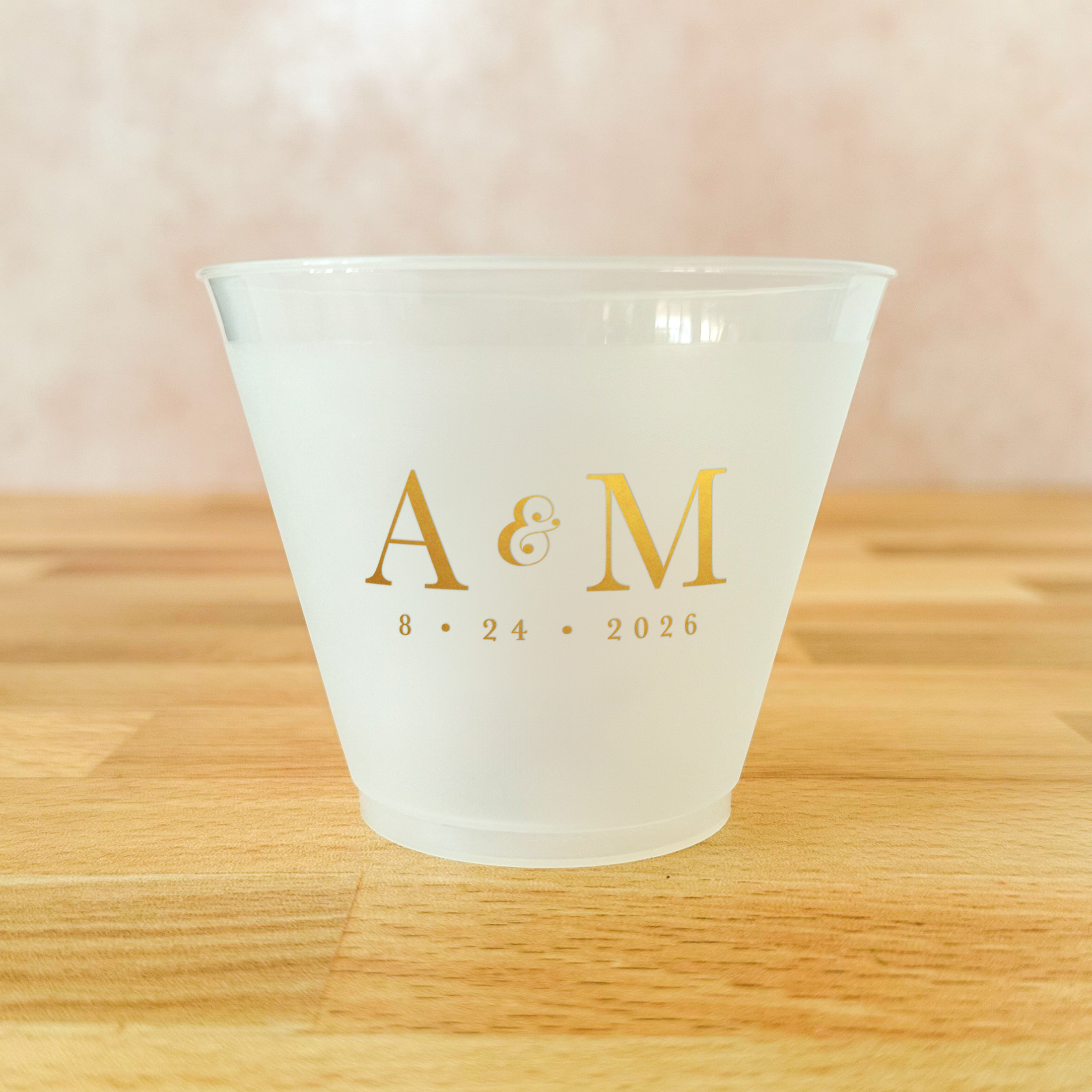 Personalized Frosted Party Cups || Custom Shatterproof Wedding Cups, Wine  Cups, Foil Printed Metallic, Custom Cups – Plum Grove Design
