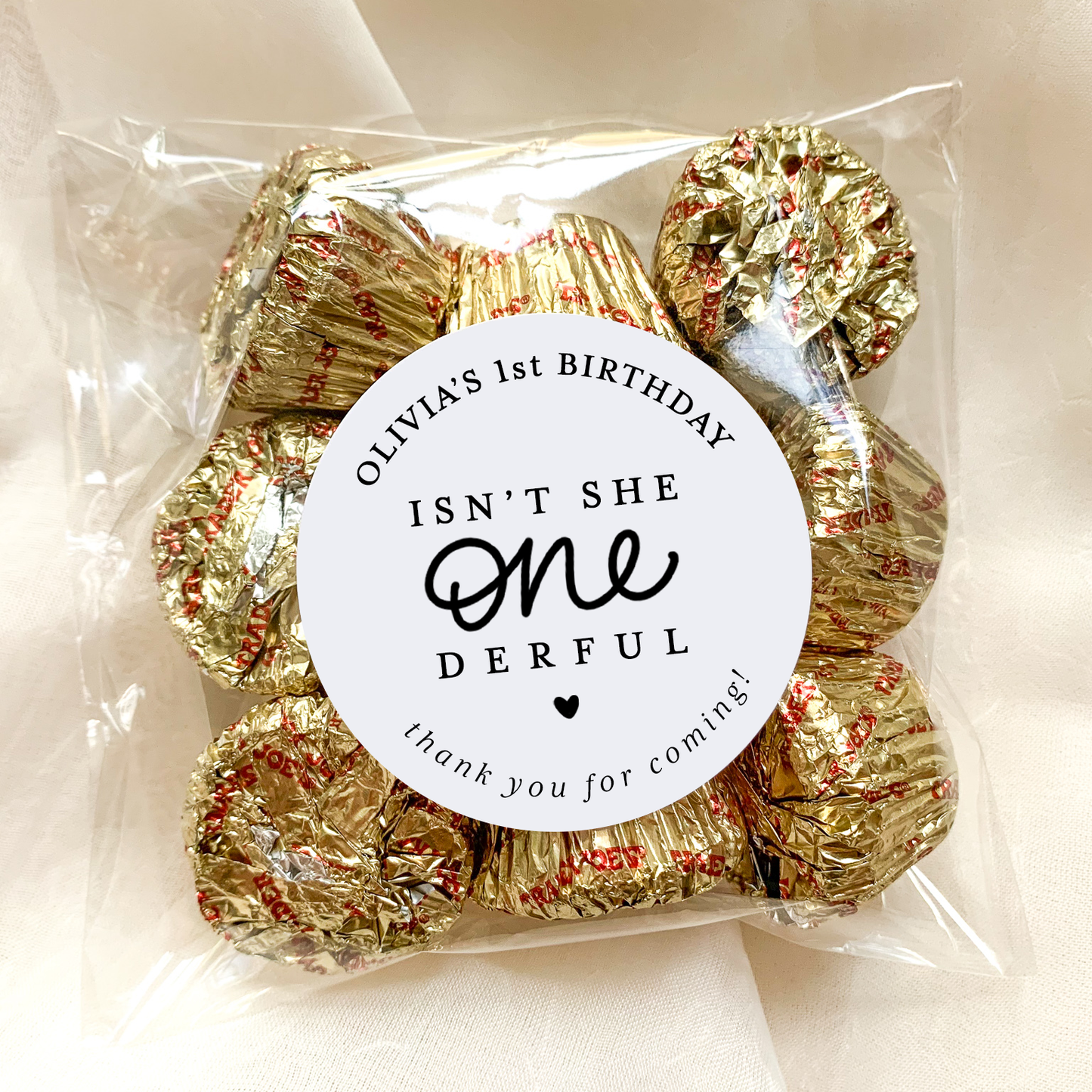 One-derful First Birthday Personalized Stickers - Pack of 20
