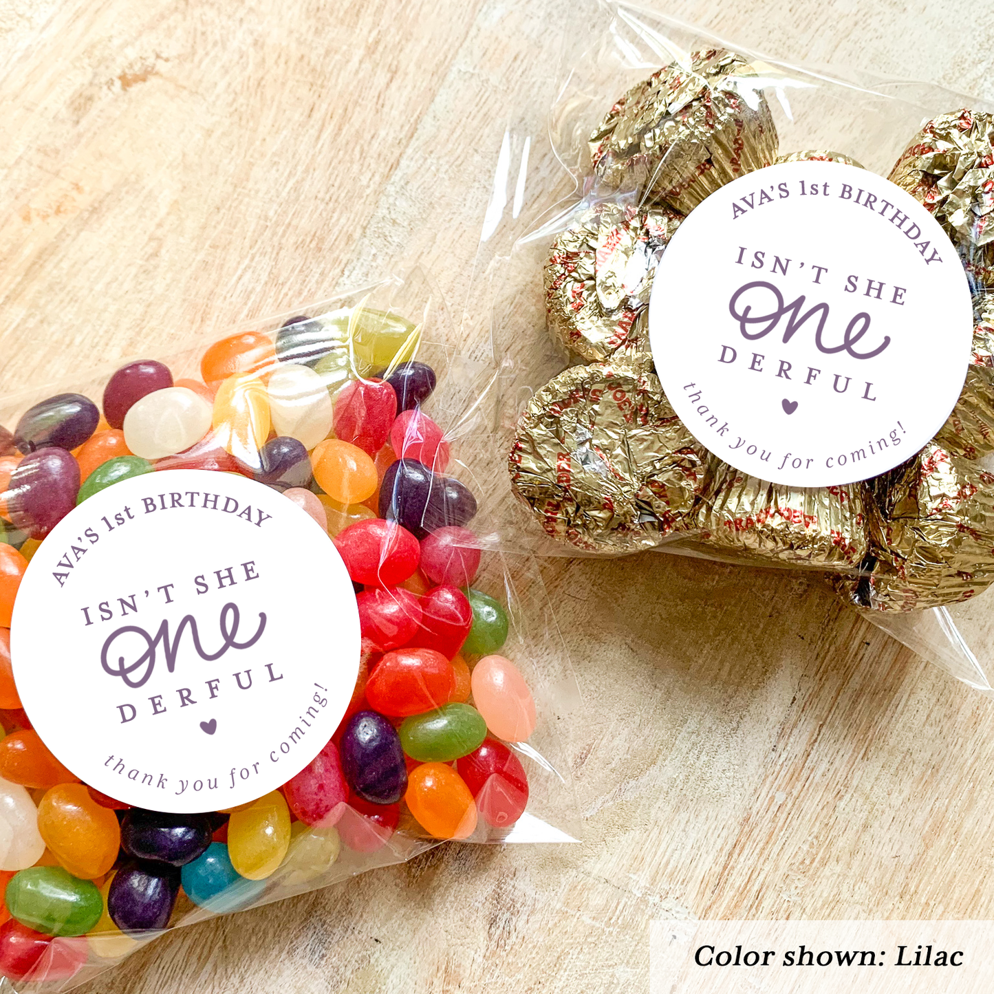 One-derful First Birthday Personalized Stickers - Pack of 20
