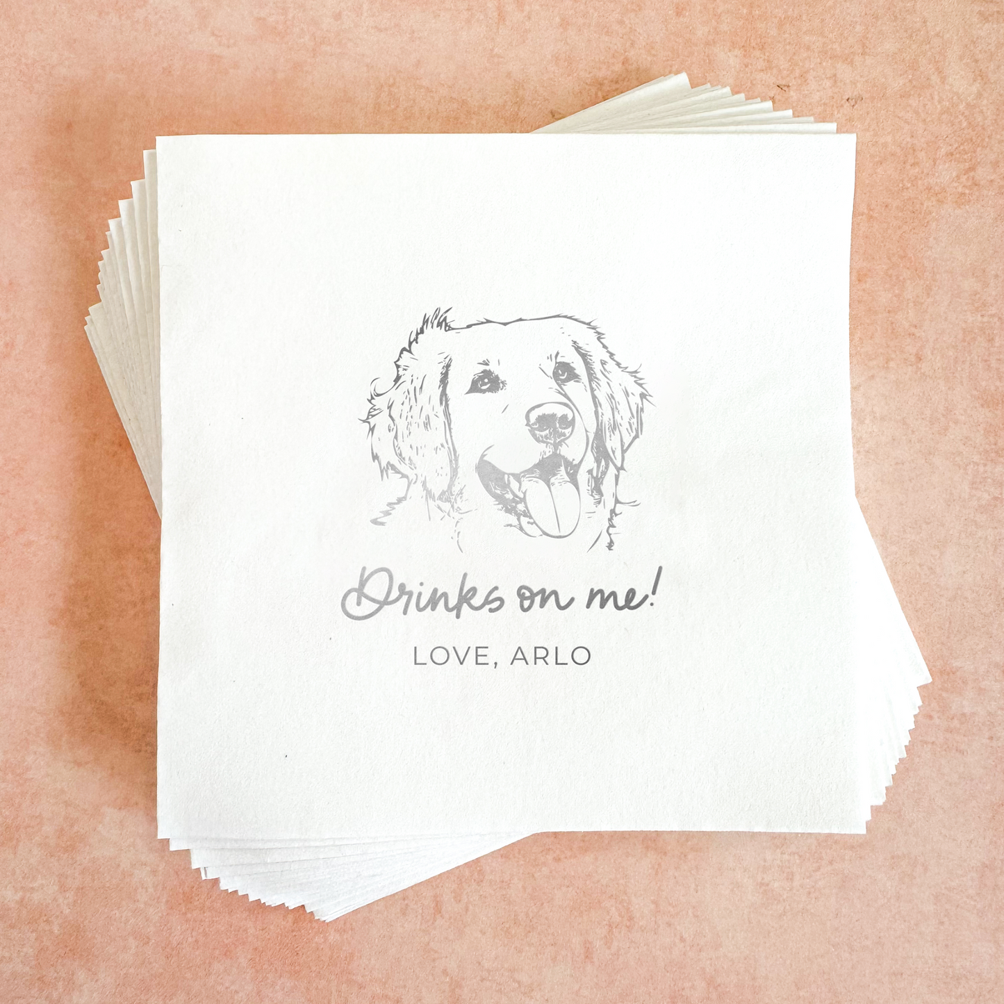 Pet Portait Cocktail Napkins - Drinks on Me!
