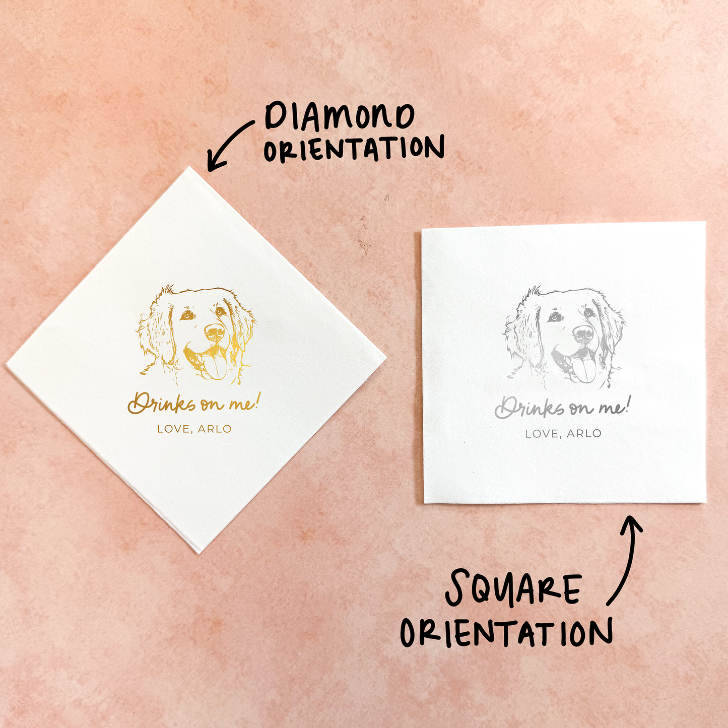 Pet Portait Cocktail Napkins - Drinks on Me!