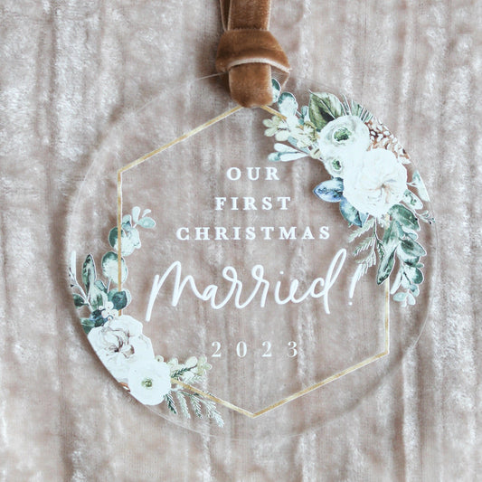 First Christmas Married 2023 Ornament - Plum Grove Design