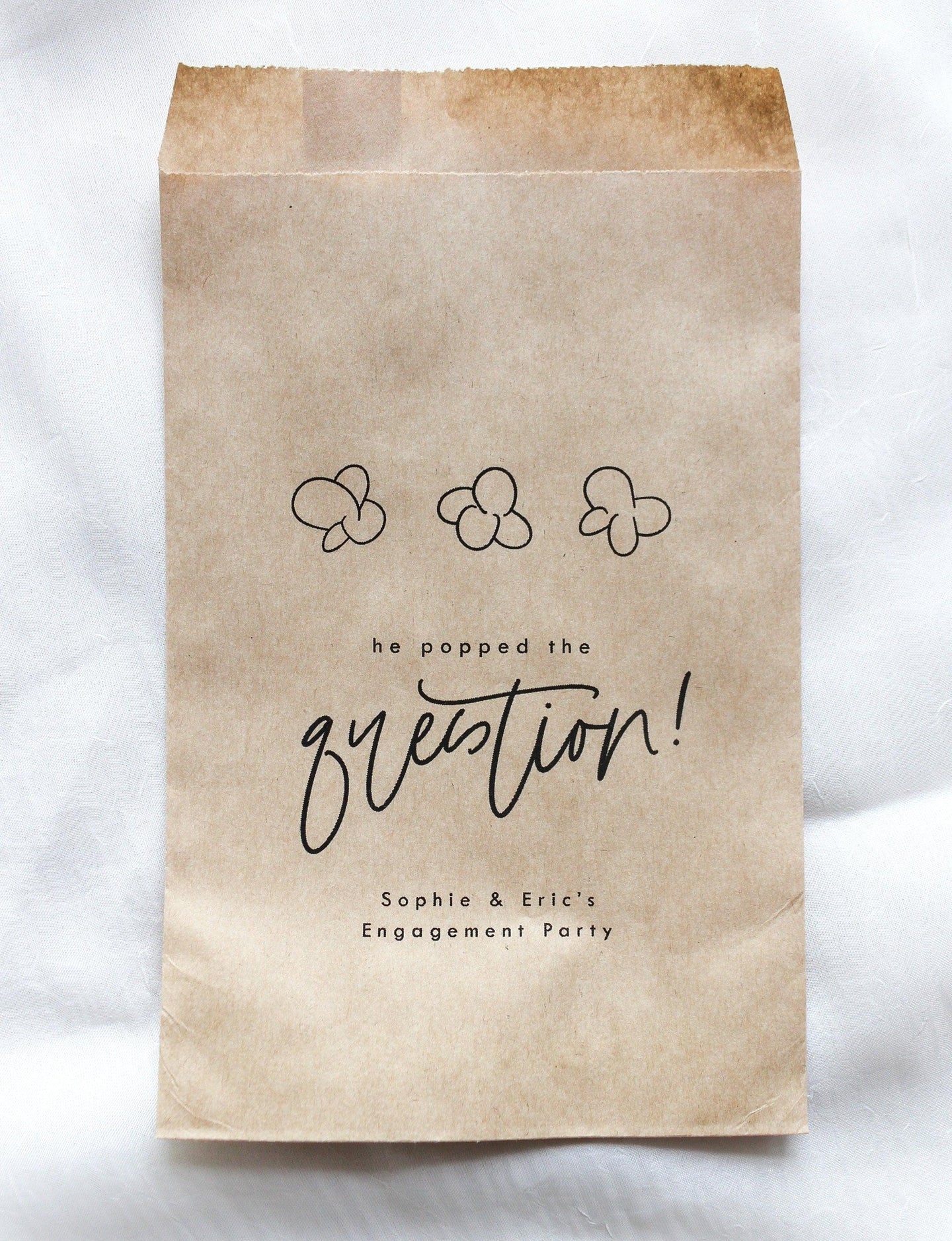 He Popped the Question! Popcorn Bags Plum Grove Design