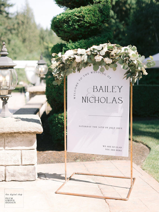 Wedding Welcome Sign Digital Download || Bailey Collection - Plum Grove Design